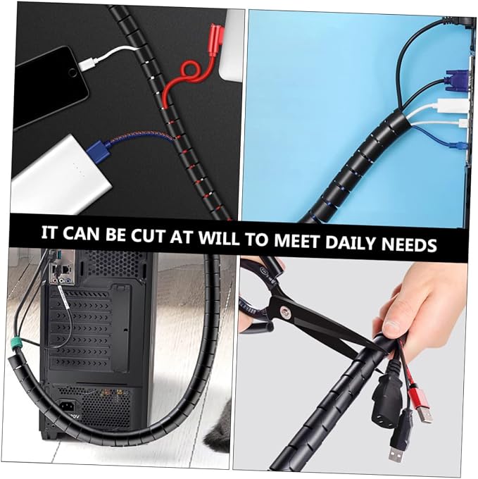 VILLCASE 1 Set Cable Sleeve Spiral Wire Organizer for Cord Management Easy Installation Made of Durable Pe Material for Use Wires from Pets