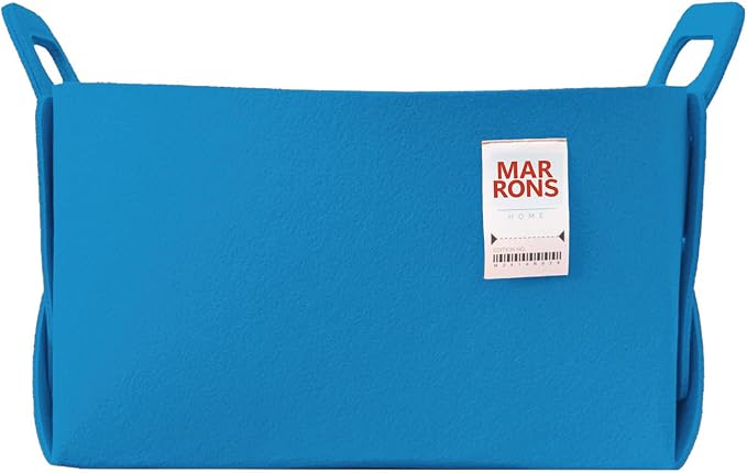 Collapsible Felt LIGHTBLUE Storage Bin Large 14.6"x9.4"x9.4" – Foldable Basket with Handles for Closet, Laundry Room Organization, Storage, Decorative Storage Bins for Shelves, Nursery
