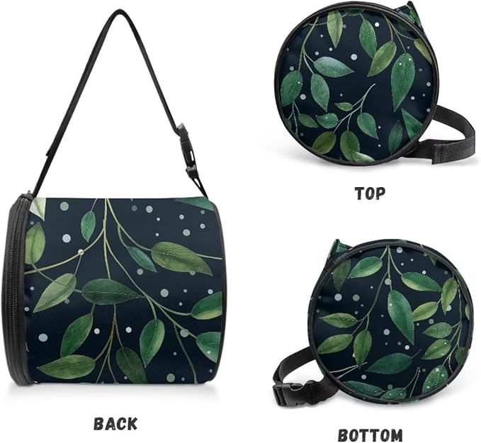 Green Leaves Print Wall Mounted Toilet Paper Holder Moisture Resistant Versatile Tissue Roll Paper Holder Hanging Bathroom Tissue Towel Roll Holder 6.3 * 6.3 * 6.3 Inch