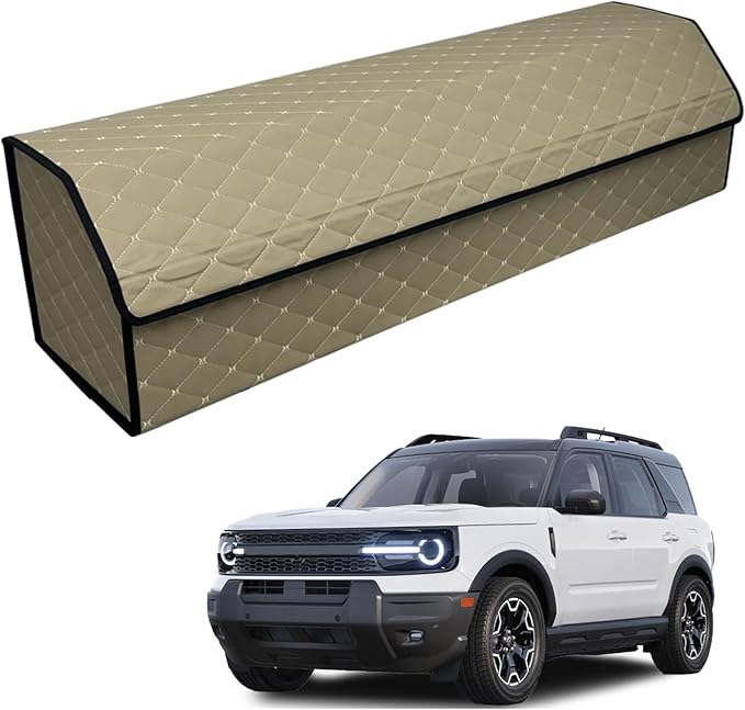 Car Trunk Organizer for For Ford Bronco - Custom Fit,Easy Installation，Large Space Outdoor Trunk Organizer with Leather,Hook and Loop Fastener,4-Layer Cover,For Ford Bronco 2021-2025