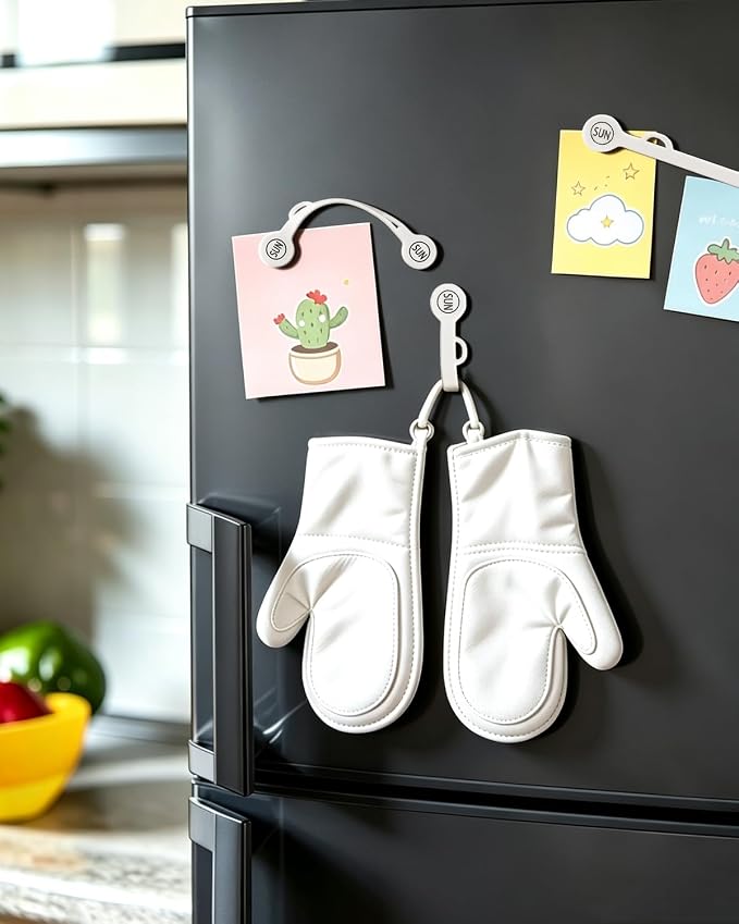 Magnetic Cord Organizer Cable Cord Organizer Magnet Clips Design Patented Silicone Twist Tie Strap Holder Cord Wrap Keepers Reusable Multi-Purpose Home Office School Gifts 10 Pack White