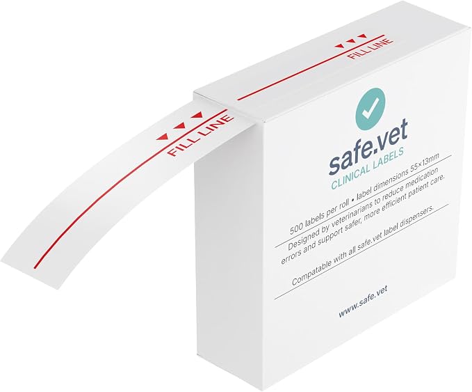 Fill Line Syringe Label - Large Size | Dispensed Medication Veterinary Pharmacy and Clinical Labels | Roll of 500 | Clinical-Grade Color-Coded Stickers for Medication Bottles and Hospital Use