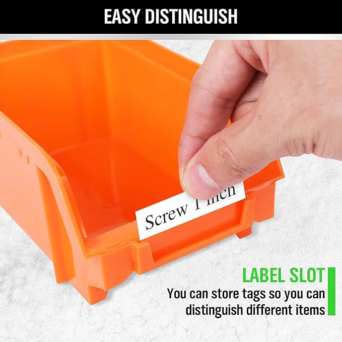 30-Bin Wall-Mounted Storage Bins, Heavy-Duty Garage Tool Organizer for Screws, Nuts, Bolts, Nails, Small Hardware Parts - Easy Installation and Customizable