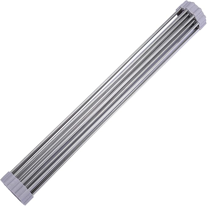 Ahyuan Roll up Dish Drying Rack Over The Sink Kitchen Roll up Sink Drying Rack Portable Dish Drainer Foldable Dish Drying Rack (Warm Gray, 20.5''X14'')