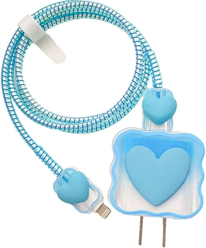 ZOSTLAND 5 in 1 DIY 18W 20W Heart Shape Protector Data Cable USB Charger Line Earphone Wire Saver Organizer Compatible with iPhone 11 12 13 14 15 Pro Max