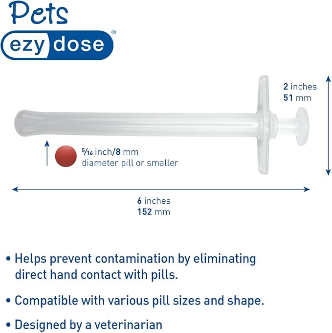 EZY DOSE Pet Pill Shooter for Dogs & Cats, Easy Tablet Dispenser & Syringe