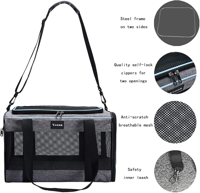 Vceoa 19"x12"x12" Pet Carrier for Cats | Toy of Fabric Pet Home