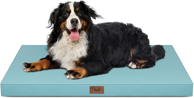 Outdoor Extra Large Dog Bed XXL for Giant Breed Dogs | Egg Crate Orthopedic Foam, Fits 48x30 Crates, TPU Waterproof Layer, Machine Washable 1680D Oxford Cover, Up to 110 lbs