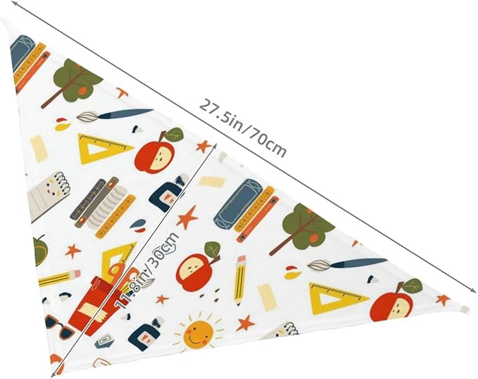 Teacher's Pet Dog Bandana,Funny Bandana Gift,Photo Prop Accessories for Dog Lovers Owner Gift,Triangle Reversible Fall Scarf, Adjustable (Back to School Season)