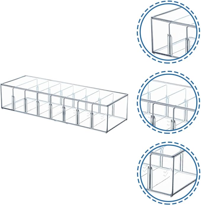 BETOOKY Cable Management Box with Cover and 8 Slots, High Transparency Pet Cord Organizer and Cable Storage Box for Charging Cords and Wire Organizer at Home or Office