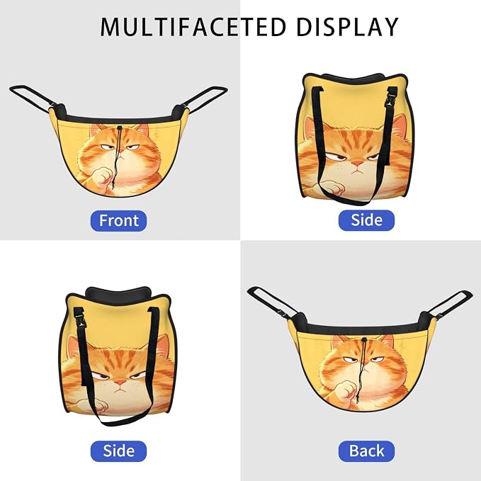 Cute orange cat Car Seat Organizer-Backseat Storage Bag for Travel | Waterproof Durable. Holds Snacks Gear Essentials. Fits Most Cars.