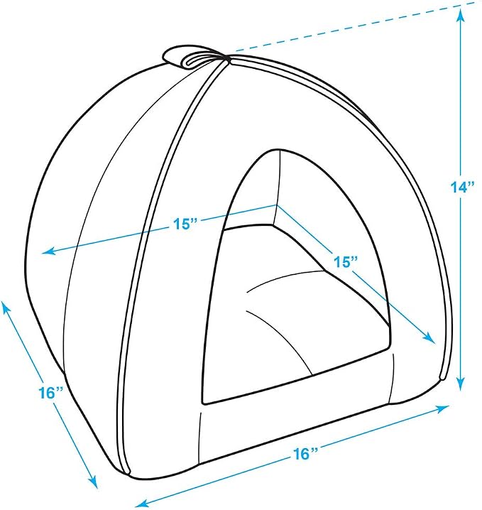 Best Pet Supplies Cat Bed for Indoor Cat, Domed Tent House with Removable Pillow, Covered Cat Cave for Small Dog, Puppies and All Breeds of Cats - Brown Linen, 16 x 16 x H:14"