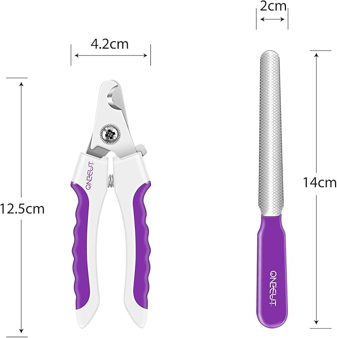 4.7" Small Dog & Cat Nail Clipper Stainless Steel Cat Claw Trimmers for Rabbits, Guinea Pigs, Birds, Puppies, Kittens and Small Animals Pet Nail Clipper for Professional and Home Use (Purple)