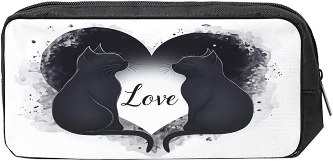 Loving Cats Large Pencil Case, Durable Pen Bag Zipper Organizer Pouch for Office Travel for Women Men