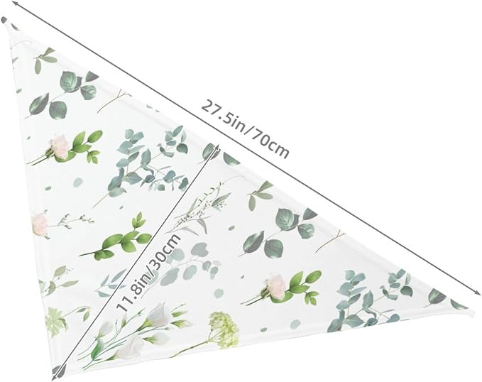 Sage Green Dog Bandana,Adjustable Triangle Bibs Dogs Scarf,Puppy Neckerchief Dog Cat Bib for Spring Summer (Light Green on White)