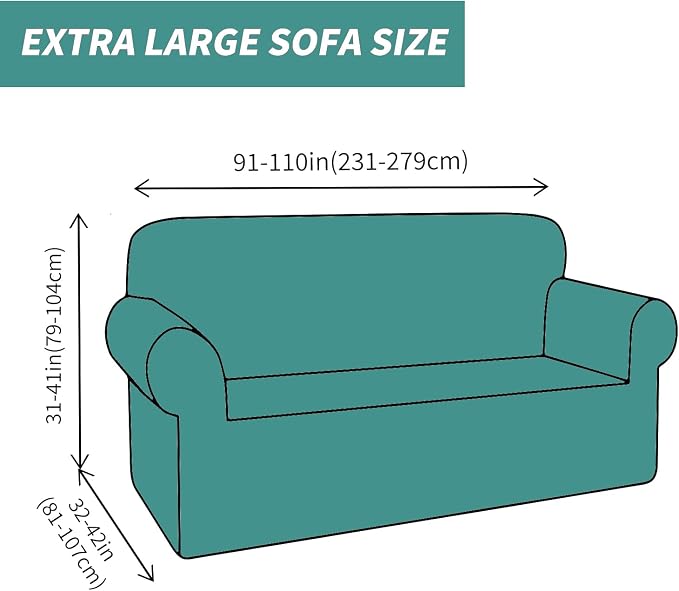YEMYHOM Couch Cover Latest Jacquard Design High Stretch Extra Large Sofa Covers Pet Dog Cat Proof Oversized Slipcover Non Slip Magic Elastic Furniture Protector (X-Large, Leaf Patten Black)
