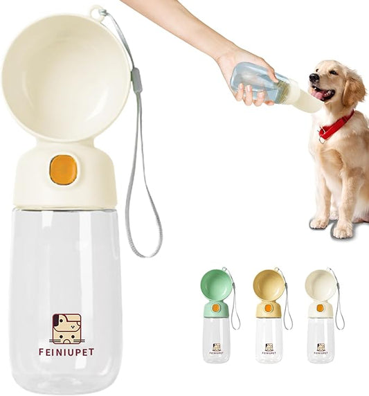 Portable Dog Water Bottle, Large-Capacity Travel Water Dispenser for Cats and Small Dogs - White