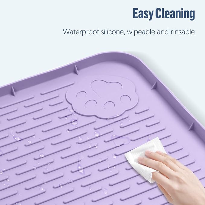 Pee Pad Holder for Dogs 40''x28'' Silicone Puppy Pee Pad Tray, Purple | Extra Large Dog Potty Tray Leak-Proof, High Edge, No Spill Training Pads for Floor Protection, No Pee Pads