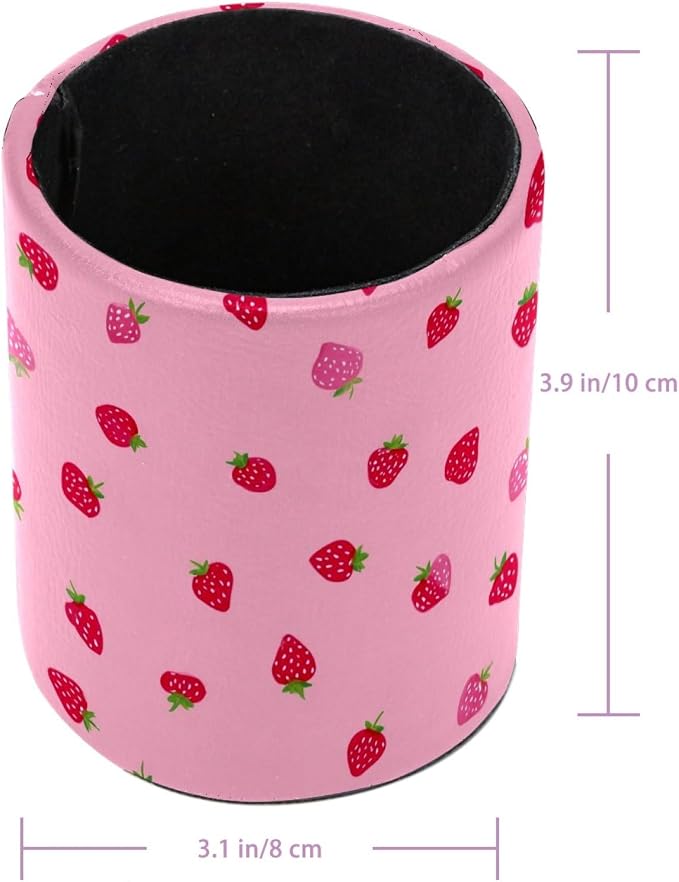 Strawberry Pen Holder, Pencil Cup Marker Brush Holder Desk Storage Case, Desktop Organizer for School Office Home Supplies