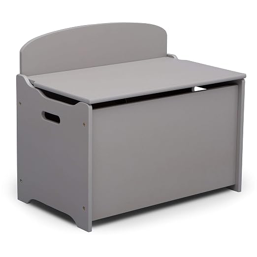 Delta Children MySize 9 Bin Plastic Toy Organizer - Greenguard Gold Certified, Grey & MySize Deluxe Toy Box - Greenguard Gold Certified, Grey