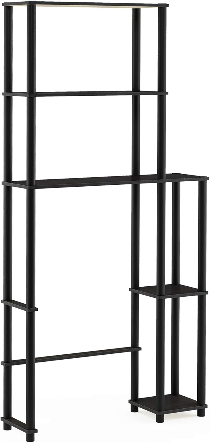 5-Shelf Toolless Assembly Over The Toilet Organizer, Freestanding Space Saver Bathroom Shelf, Over The Toilet Storage, for Bathroom Organizers and Storage, Espresso