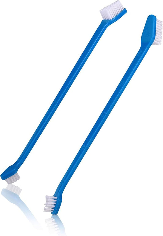 Pets First Softest Bristle Dog Toothbrush Extra Large Long Double Sided for Small & Large Teeth - Set of 2