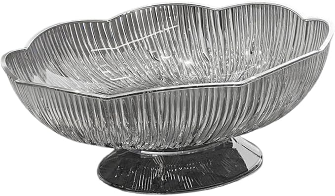 Fruit Bowl Decorative Bowl Multifunctional Modern Dish Pedestal Bowls for Kitchen Counter for Parties Dining Table Dessert, D Black