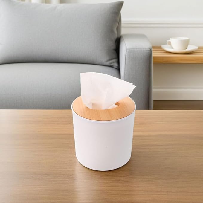 3pcs Tissue Box Organizer with Detachable Pet Cover for Offices | Portable Stable Storage, White Finish, Vanity Dresser Use, Multifunctional Desktop Piece for Daily Tissue Access