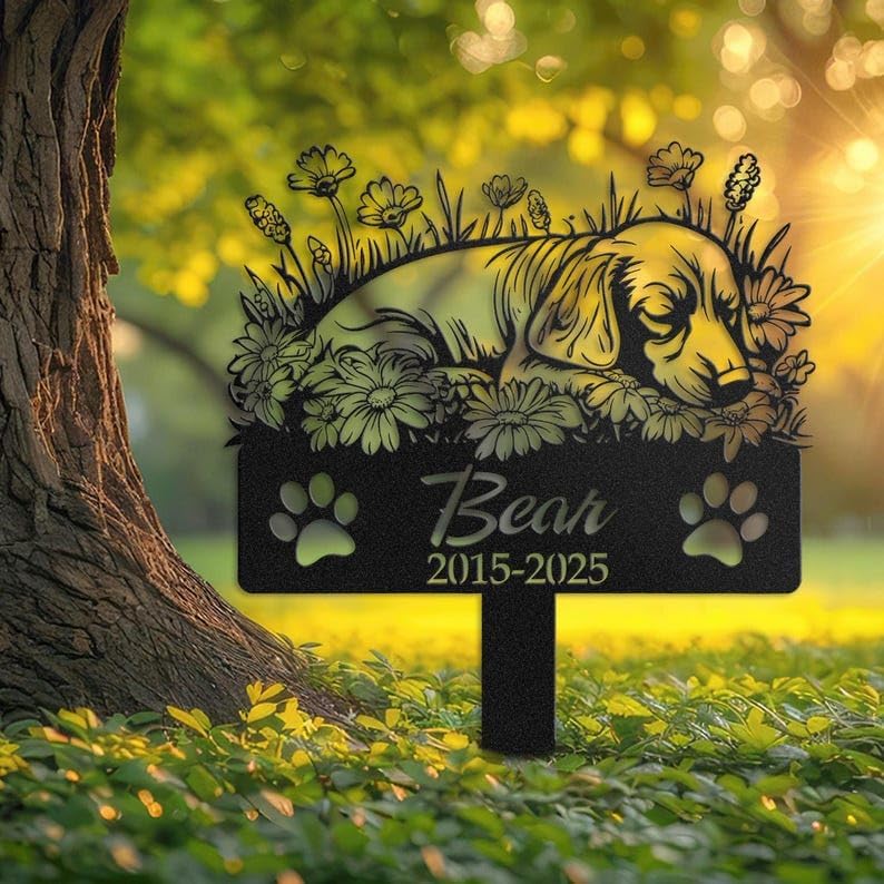 Personalized Dachshund Memorial Garden Stake, Dog Loss Decor | Pet Memorial Gifts for Dogs, Grave Marker, Grave Decorations for Cemetery, Dog Dad Gifts, Back Yard, Garden Decor