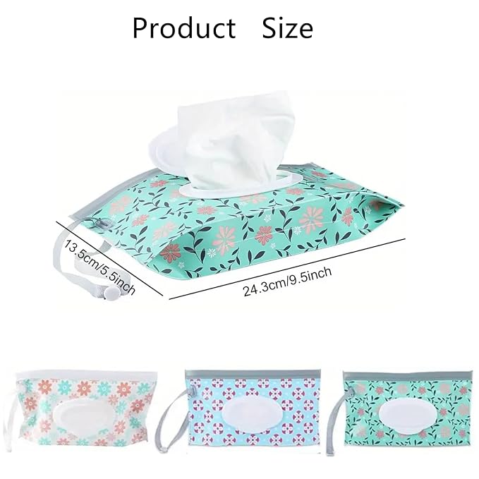 3Pack Baby Wipes Dispenser,Portable Refillable Travel Wet Wipe Pouch,Wipe Container for Bathroom,Car,Travel,Outdoor Camping Sports,Pet Nursery Care,Gifts for Baby Showers of New Parents