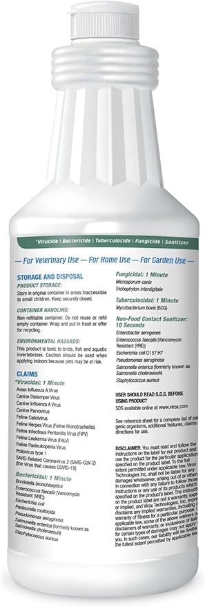 REScue One-Step Ready-to-Use Disinfectant Cleaner & Deodorizer – For Veterinary Use, Animal Shelters, Pet Foster Homes, Kennels, Litter Box – 32 Ounce RTU (6 Pack)
