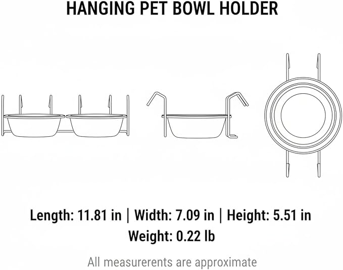 Hanging Bowl Holder for Wire Grids, Metal Dish Stand to Save Floor Space in Storage Units and Organizers (1 Pack)