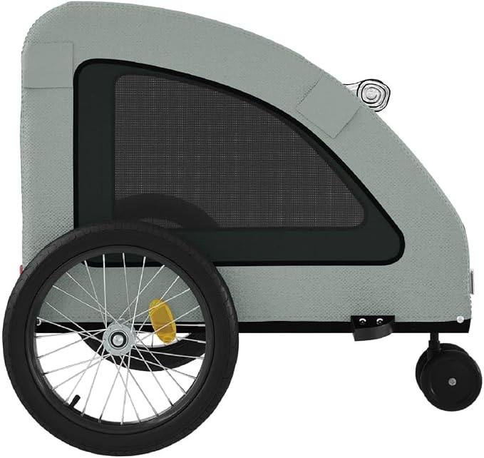 Pet Bike Trailer for Small Dogs, Foldable Bicycle Cargo Trailer with Iron Frame and Oxford Fabric, Includes Mesh Windows, Reflectors and Flag for Safety