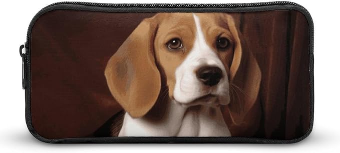 Ovely Pet Dog Beagle Pencil Case Large Capacity Pencil Pouch | Zipper Pencil Bag Aesthetic Coin Pouch Portable Desk Organizer for Office, Travel, Multi-Purpose Makeup Bag for Adults