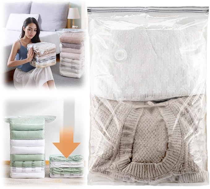 2026 New No-Pump Vacuum Storage Bags, Cube Compression Space Saver Bags, Upgrade Large Storage Compression Bags No-Pump 3D Vacuum Storage Bags for Clothes, Comforters, Blankets (22 * 31.4 in)
