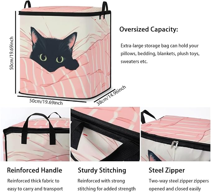 2pcs blanket storage bag for under bed,closet organizers 95L | clothing sweater sheet bedding comforter duvet quilt pillow toy storage bags with lids,dorm room essentials for containers