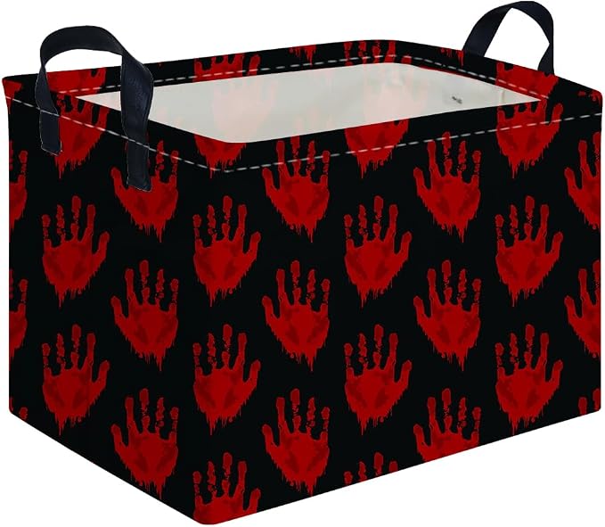 Halloween Ghost thriller basket,Empty Halloween basket,Horror and thriller decor,Trick or Treat Box for Boys and Girls,Horror decor(Handprint)