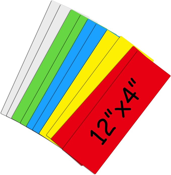 Dry Erase Magnetic Labels Large 12"x 4", Big Magnetic Labels for Whiteboards School Classroom Office Home,Pack of 10