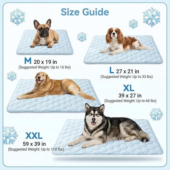 Dog Cooling Mat for Large Dogs,Washable Self Cooling Pet Pad with Non Slip Bottom,Portable Ice Silk Cooling Bed for Medium Large Dogs,Foldable Cooling Blanket for Indoor Outdoor Crate Use(XXL，Grey