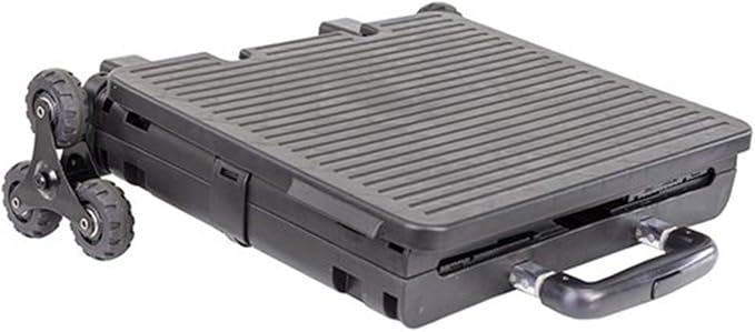 dbest Products Quik Cart Elite Stair Climber Rolling Crate - Black | Collapsible, with Wheels, 120 lbs Capacity, Heavy Duty, Telescoping Handle, Folding Utility Cart with Seat