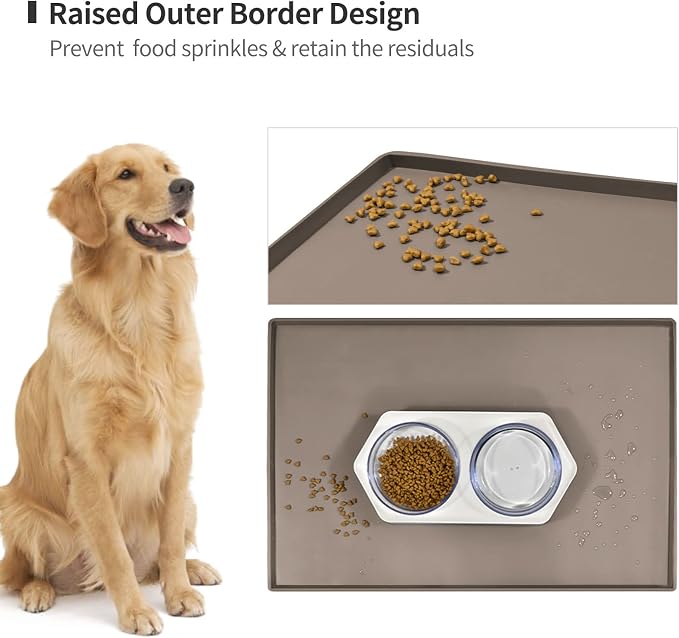Silicone Dog Food Mat Waterproof Pet Feeding Tray for Small Medium Dogs