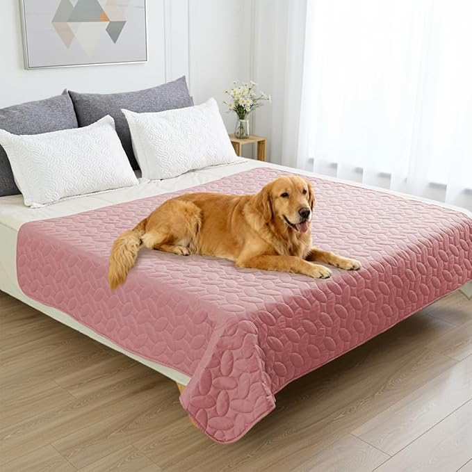 Ameritex Pet Bed Cover Dog Bed Blanket for Sofa and Furniture Waterproof New Pattern Design (68x82 Inch, Pink)