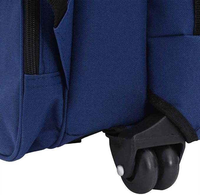 Foldable Pet Trolley for Small Dogs and Cats, Portable Rolling Pet Carrier with Mesh Windows and Storage Pockets, Blue
