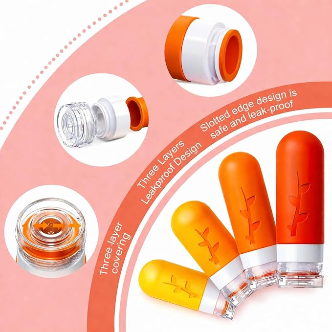 Tocelffe Travel Containers for Toiletries, 18pack TSA Approved Size Containers for Toiletries,travel bottles for Toiletries,travel Jars or Personal Essentials