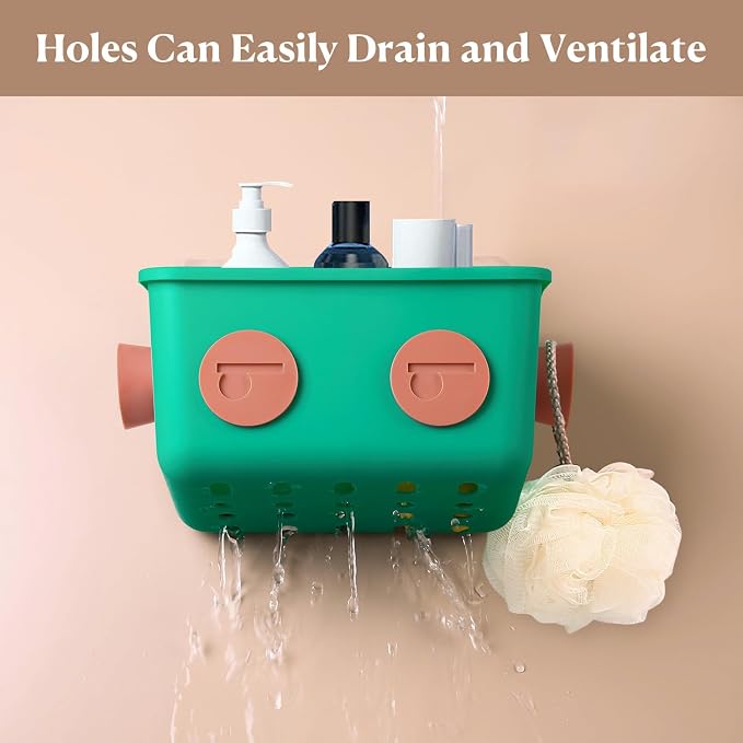Bath Toy Storage Organizer Basket, 3 Pack Cute Robot Bathtub Shower Toy Organizer, Wall Mounted Hanging Bath Toy Holder with Hooks, for Tub Laundry