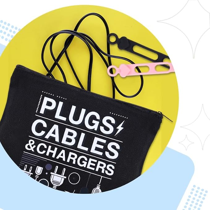 Sisadodo Charging Cable Organizer Travel Bag Toiletry Makeup Cosmetic Bags Medicine Med Toiletry Bag Pouch Diabetic Gifts Bags