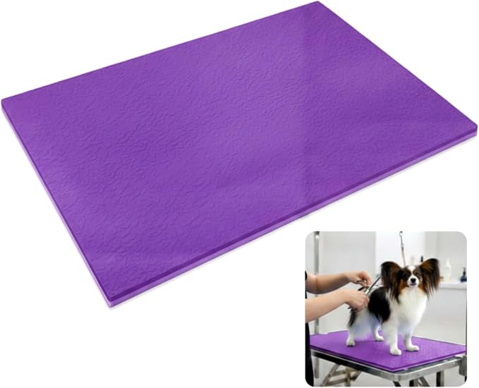 Nuanchu Dog Grooming Table Mat,36 x 24 x 0.2In,Non-Slip PVC Pad, Purple