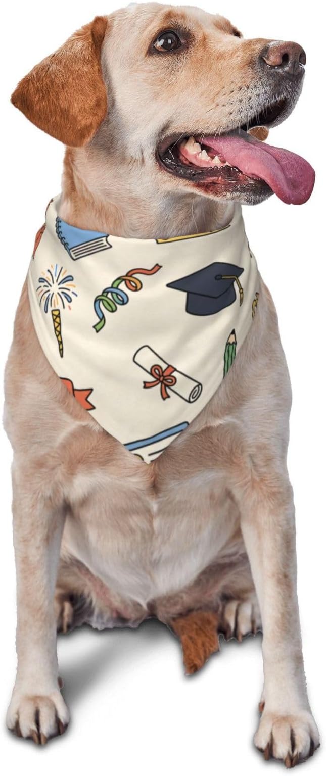 Teacher's Pet Dog Bandana,Funny Bandana Gift,Photo Prop Accessories for Dog Lovers Owner Gift,Triangle Reversible Fall Scarf, Adjustable (Light Yellow)