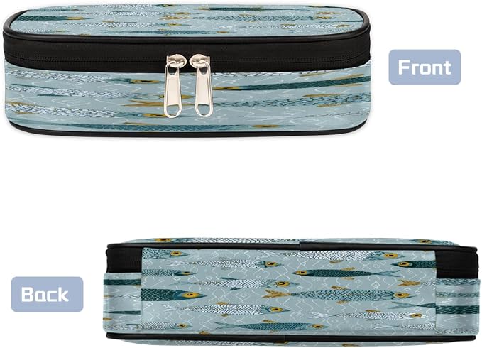 Pencil Case Large Capacity Pencil Bag Cute Fish Pattern Pouch Box Organizer Pen Case, School Supplies for Teen Adult