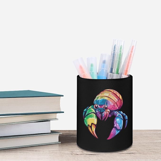 Pet Hermit Crab Colorful Pencil Pen Holder Portable Storage Box Desk Organizer for Home Office